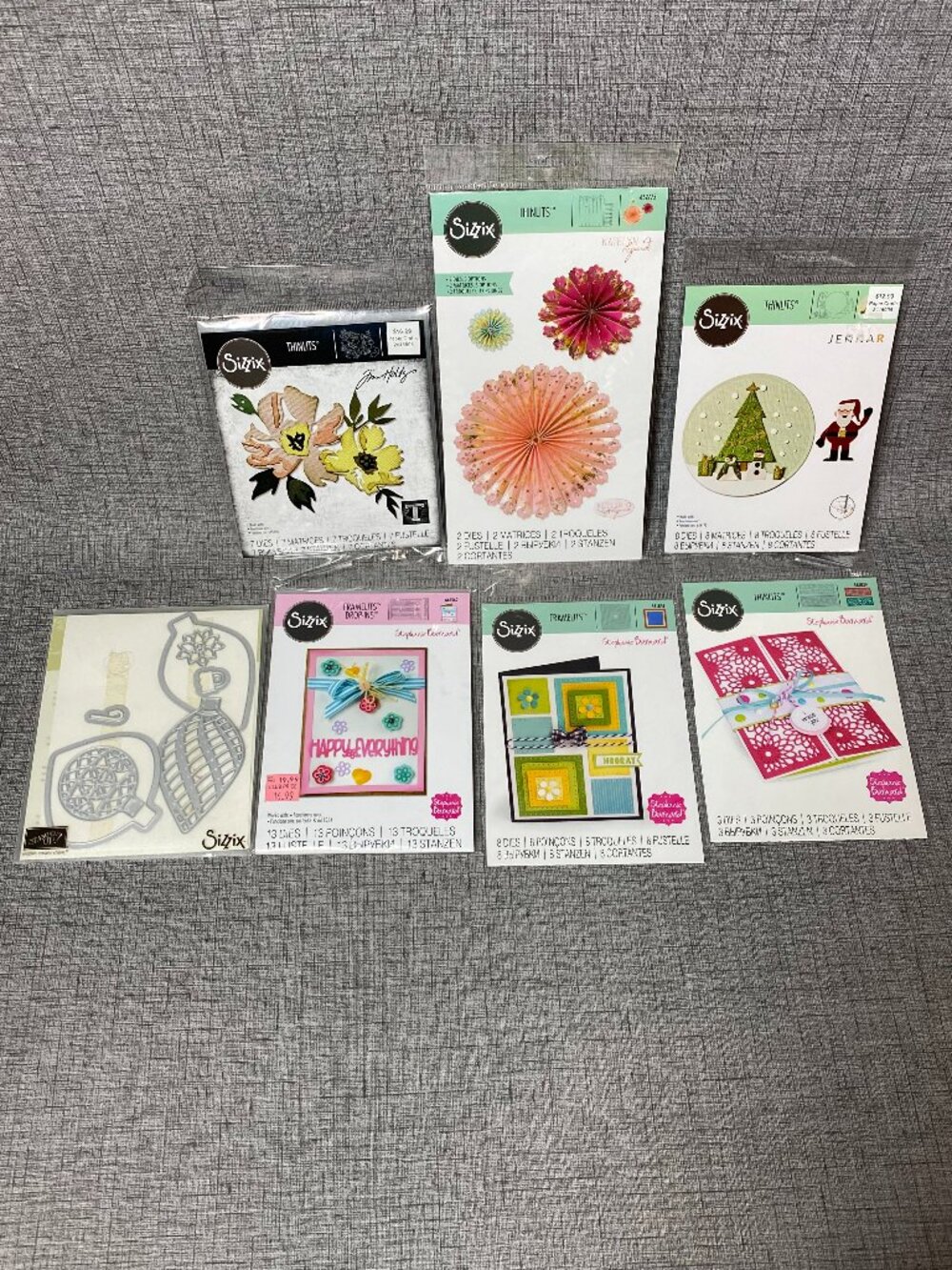 NEW Sizzix & Tim Holtz Thinlits & Framelits Drop-Ins Stampin Up Dies 7pc Lot